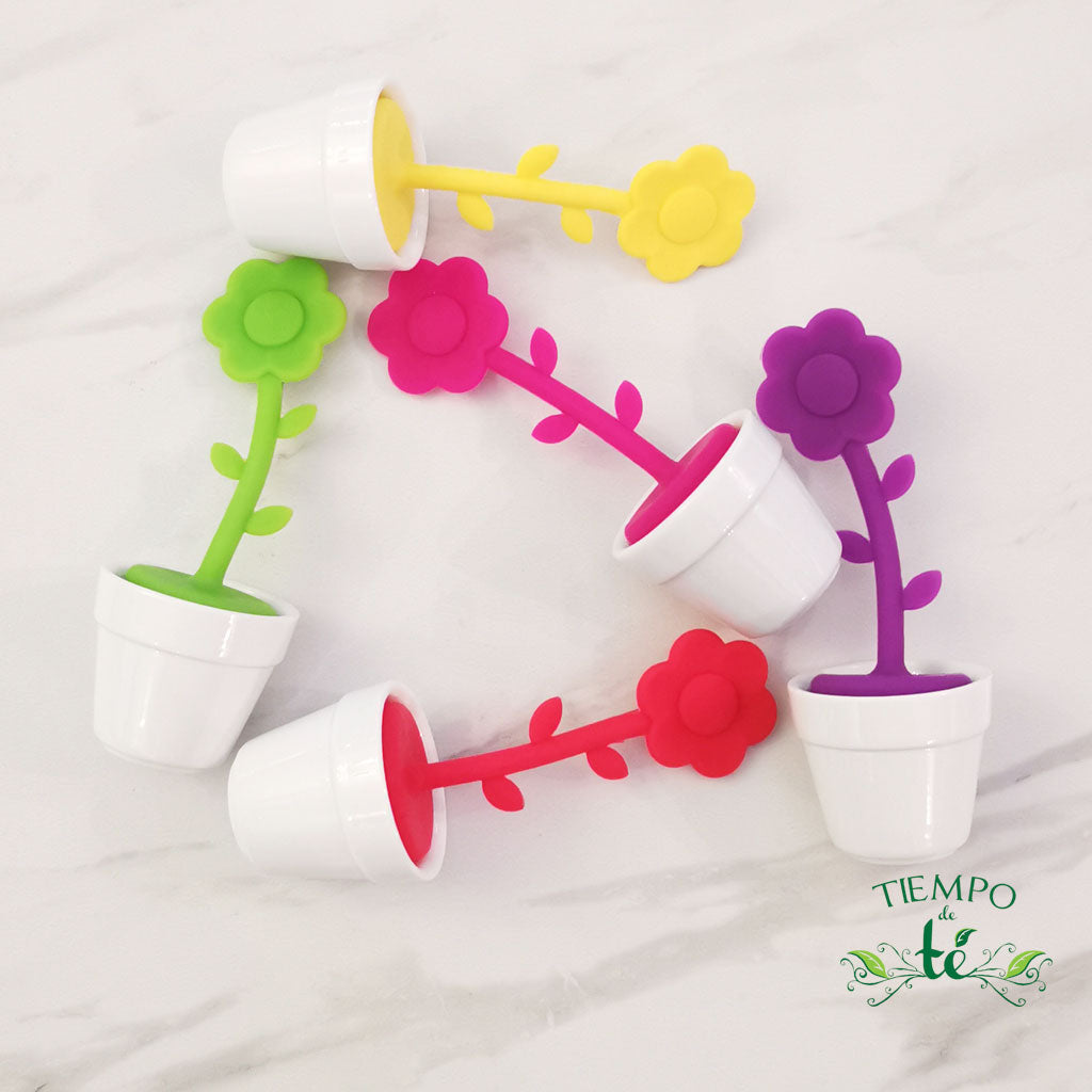 Infusor flor con maceta