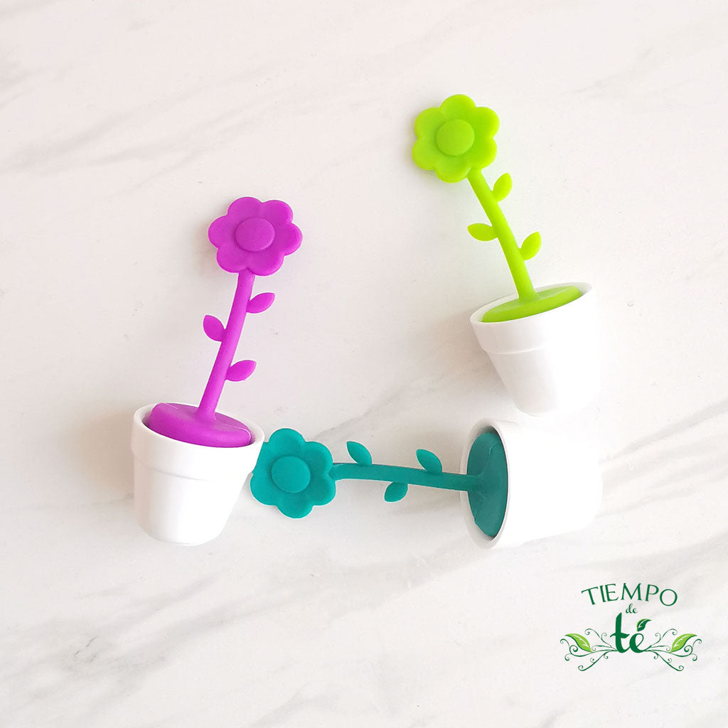 Infusor flor con maceta