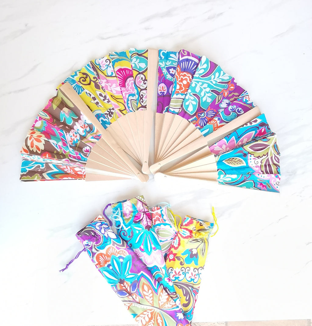 Abanico tela con funda igual
