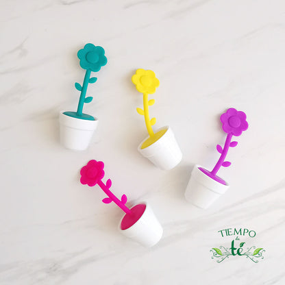 Infusor flor con maceta